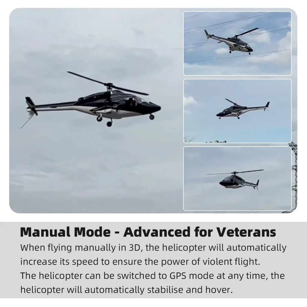 Roban 470 Size Airwolf RC Helicopter GPS Mode X2 Flight Control System LED Lighting System RTF Version