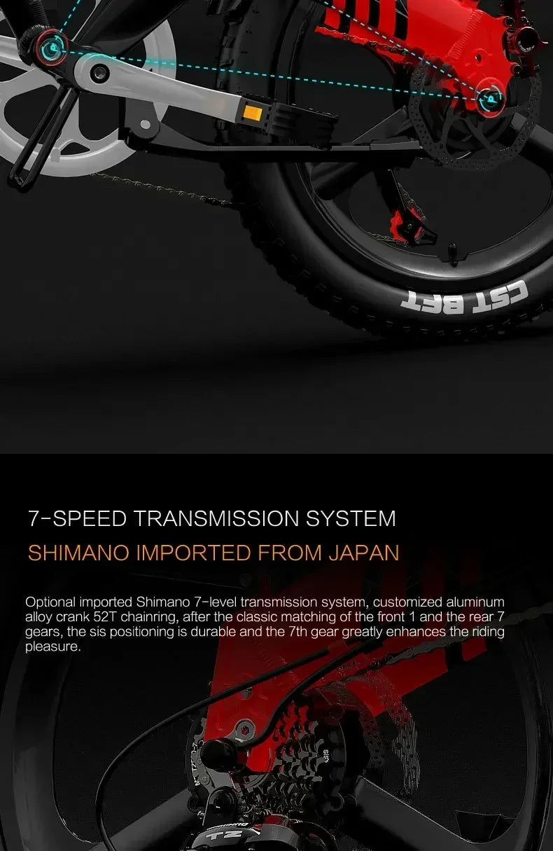 Electric Bicycle LANKELEISI G650motor 500w battery 48v12.8ah mini Folding e-bike urban leisure 20inch shock absorption E-bike