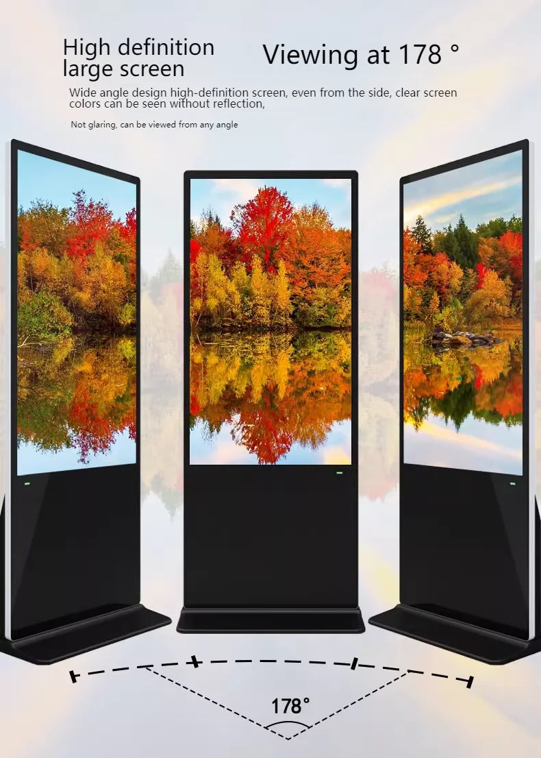 43/50/55/65 inch vertical advertising machine 4K HD LCD screen network version floor-standing LCD advertising all-in-one machine