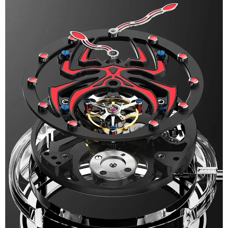 IDEAL KNIGHT 6802 Tourbillon Hollow Men Automatic Mechanical Watch Limited Edition Spider Dial HD Night Light Men Original Watch