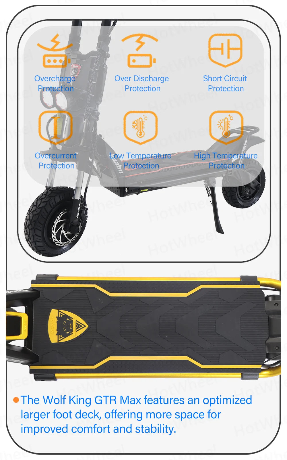 KB Wolf King GTR Max Electric Scooter 2000W*2 Motor 72V 40Ah Battery 2in1 FOC Controller Central Display 12inch Vacuum CST Tire