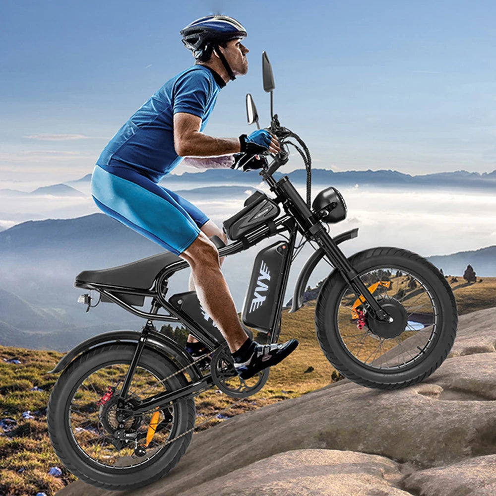 Electric Bike yvy Q20pro 2000W Dual Motor 52V40AH Battery E-bike Hydraulic brake 20inch Fat Tire Snow Off-road  Electric Bicycle