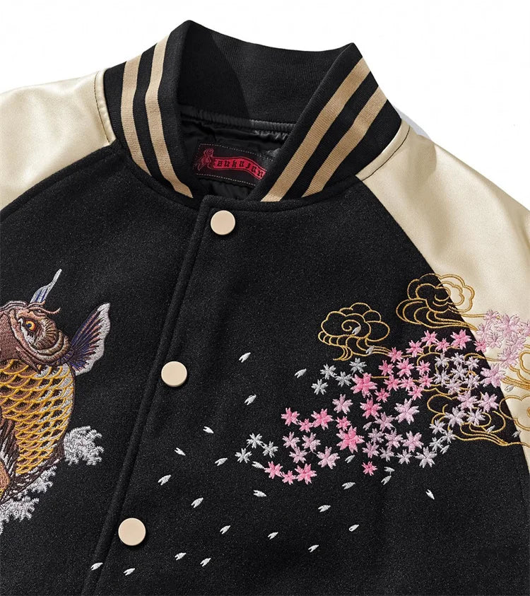 B130 Premium Baseball Jackets For Man PU Raglan Sleeve Streetwear Autumn Quality Heavy Embroidery Harajuku Chamarras Para Hombre