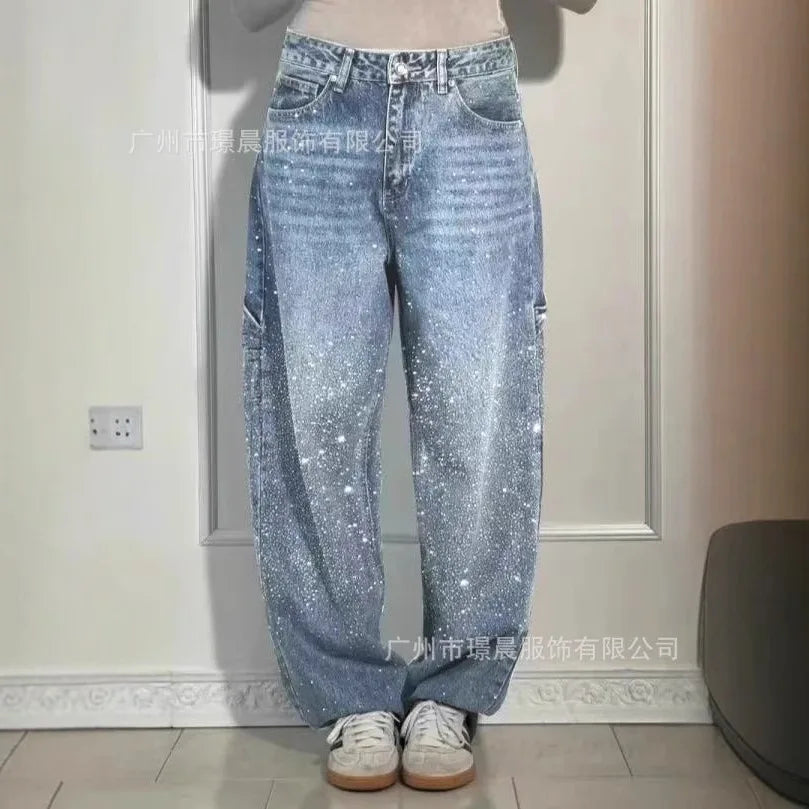 2025 Spring New Simple Loose Straight Jeans Europe and America