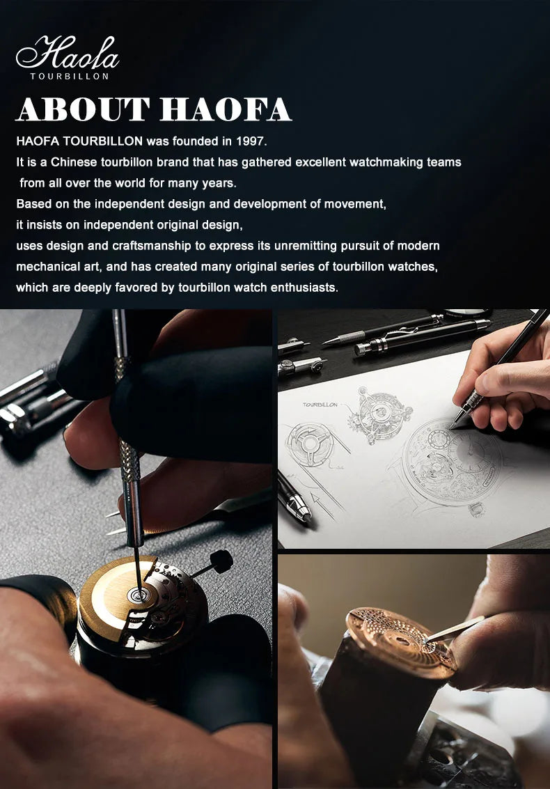 Haofa Flying Tourbillon Mechanical Man Watch 2261 Sapphire Automatic Tourbillon Men Watches Intangible Heritage Enamel Oriental
