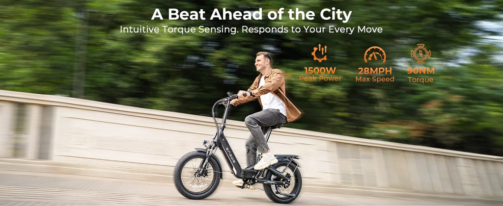 ENGWE L20 3.0 Full Suspension E-Bike, 1500W 48V 15Ah 60Miles, Smart GPS Anti-Theft, 28MPH Foldable Commuter Ebike
