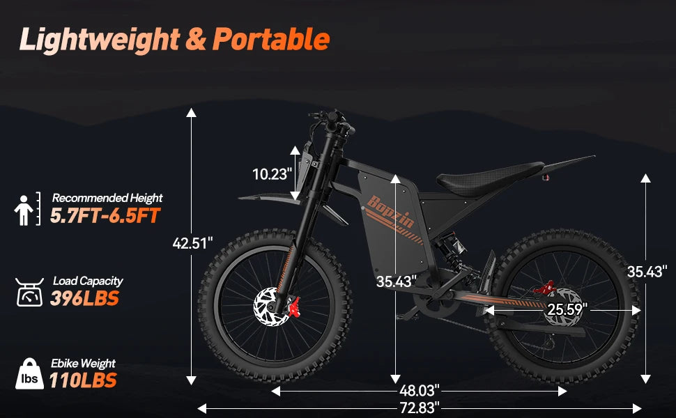 Electric Dirt Bike for Adults 45MPH 25" Fat Tire 3000W Electric-Motorcycle 60V 35AH Dual Hydraulic Brakes Full Suspension