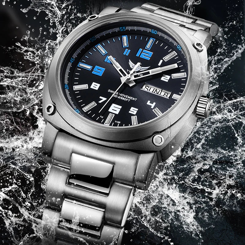 YELANG Men Automatic Watches Titanium Alloy Case H3 T100 Gas SelfLuminous 200M Waterproof Mechanical Wristwatch Sapphire V3.4