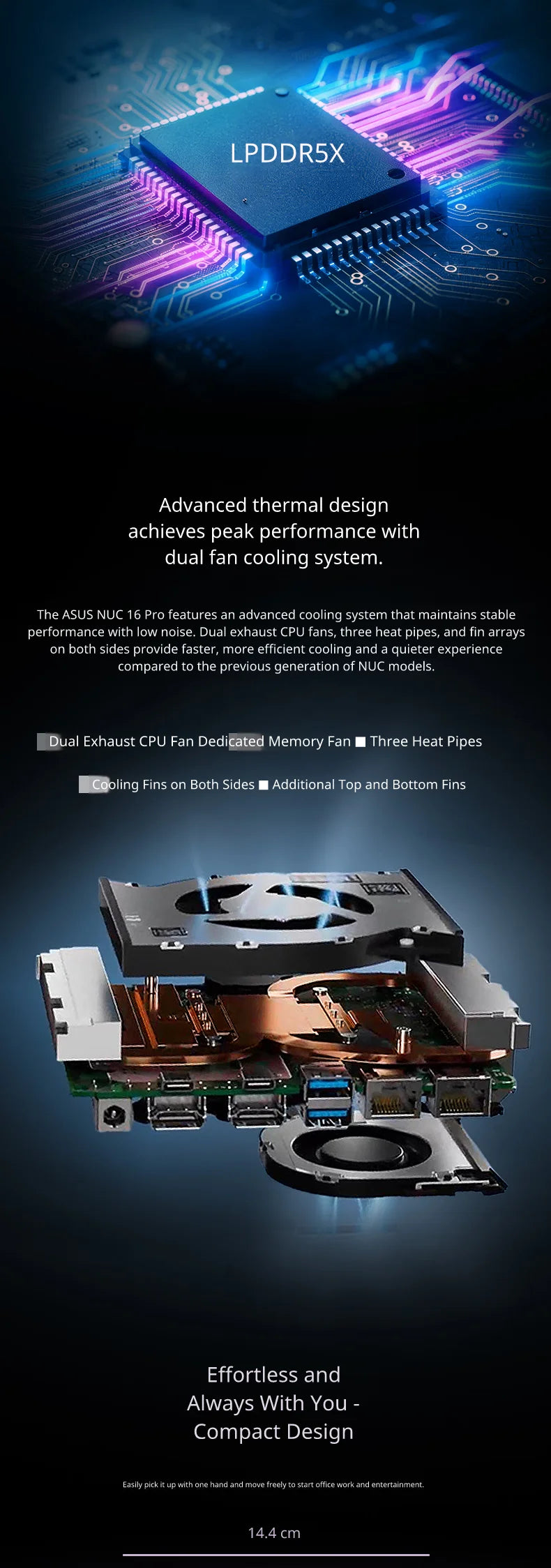 NUC 16 Pro Mini PC Ultra X7 358H LPDDR5x 2*M.2 NVMe SSD Dual 2.5G RJ45 LAN WiFi7 BT6.0 Windows 11 Pro Computer