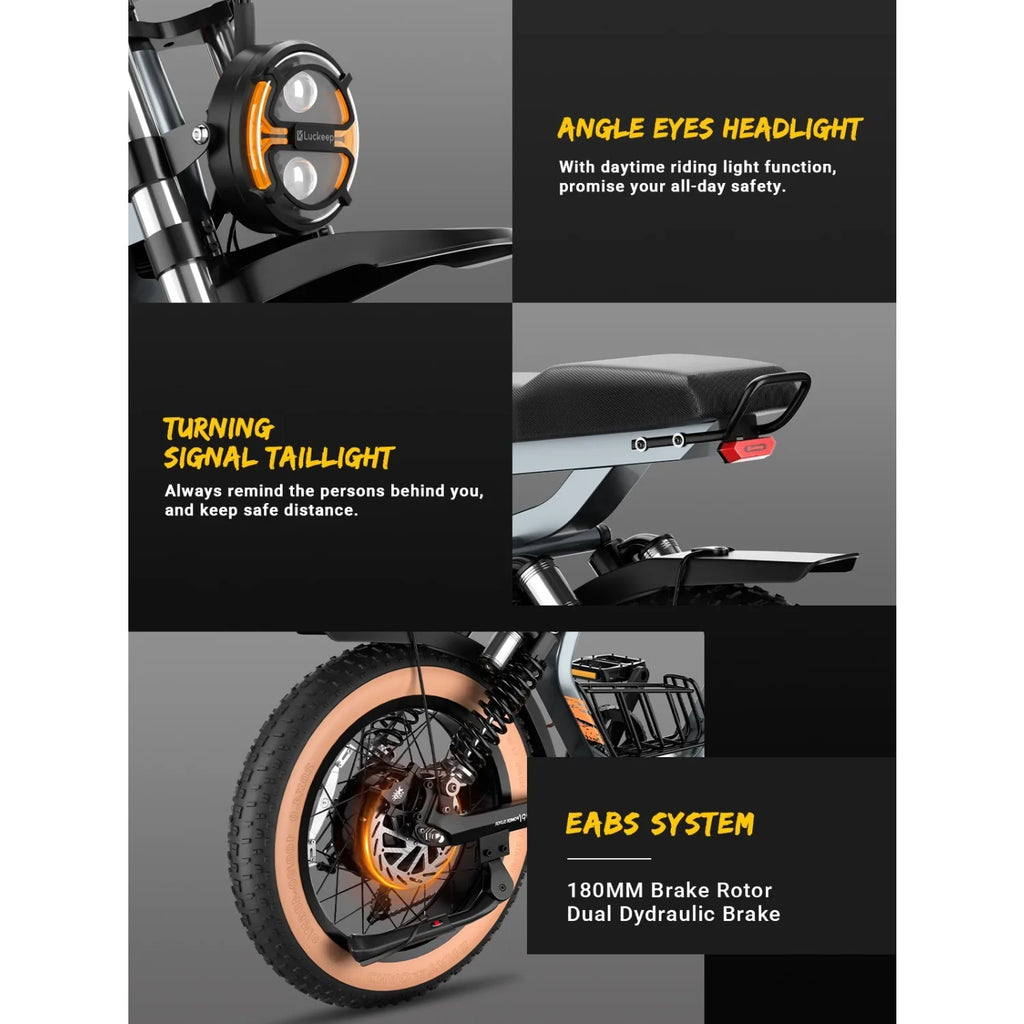 E-Bike 1500W Motor 52V20AH All-terrain Fully Suspended Off-road Motorcycle Electric Bike 20*4.0-inch Fat Tire  Electric Bicycle