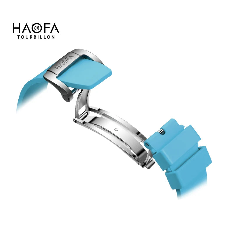 Haofa Automatic Tourbillon Skeleton Man watch Luxury Self Wind Flying Mechanical Tourbillon K9 Crystal Watches for man 2201