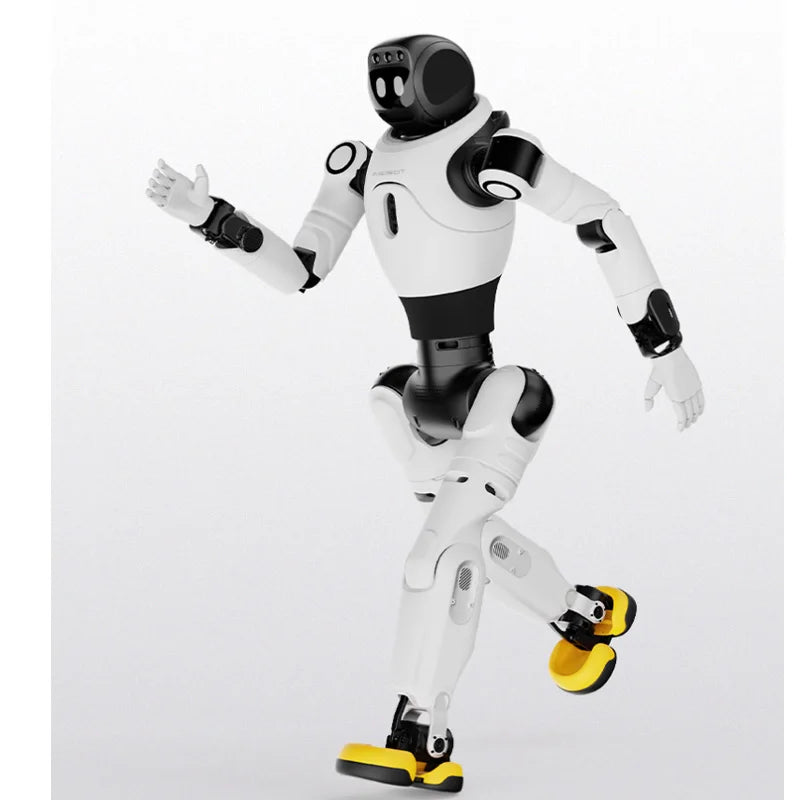 Humanoid robot with hot swappable 500Wh battery and optional charging station for continuous daily operation