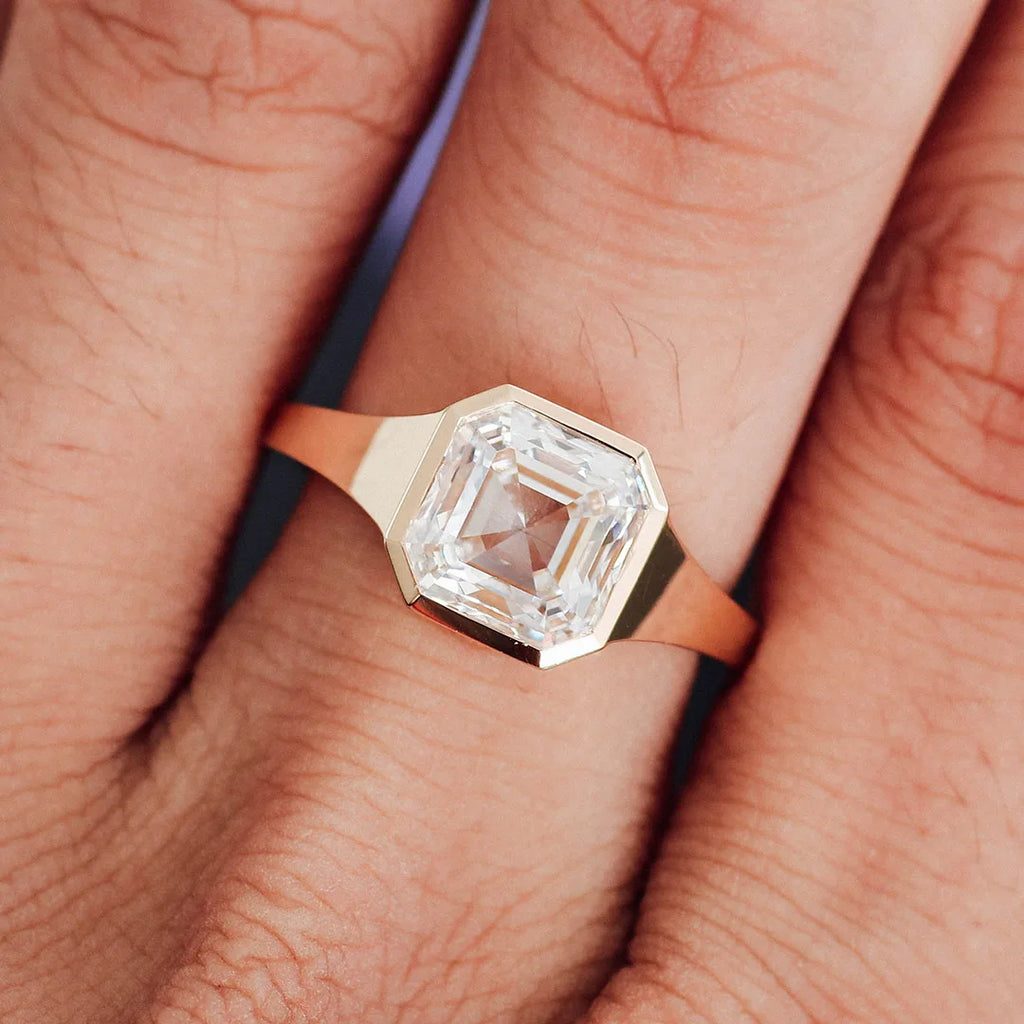 Provence Luxury Classic Ring 18KGold DE/VS IGI Lab Grown Diamonds 3ct Asscher cut Ring for Women men Personalized Custom