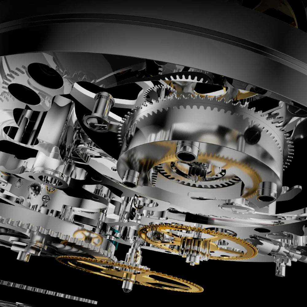 Aesop Men's Double Tourbillon Watch Hand Winding Movement Sapphire Business Fashion Male Mechanical Wristwatches Waterproof 2025