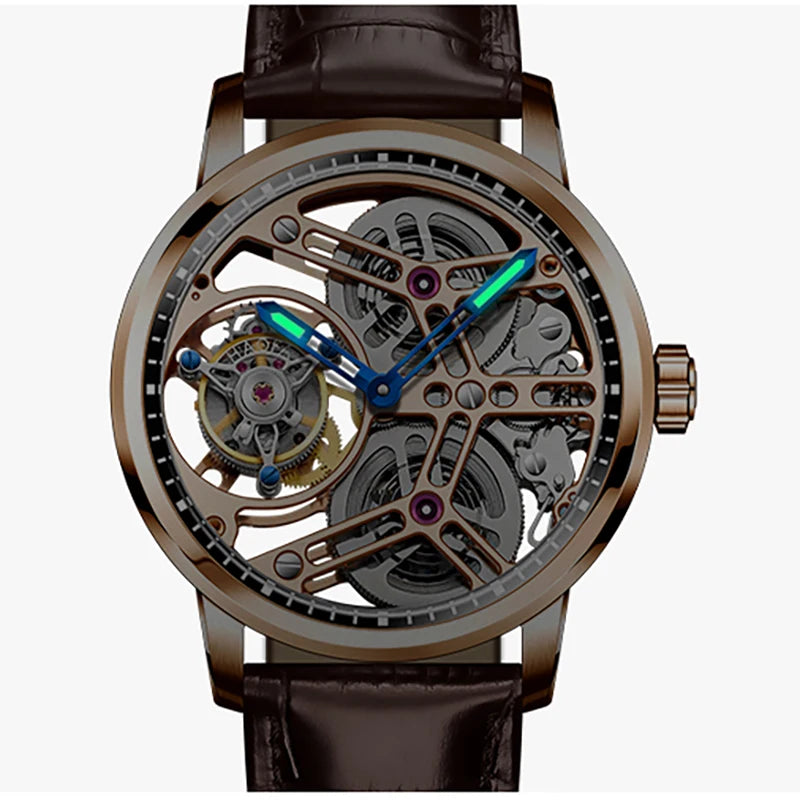 Haofa Manual Tourbillon Mechanical Watches For Men Waterproof Skeleton Luxury Sapphire Flying Tourbillon Movement Men Watch 1940