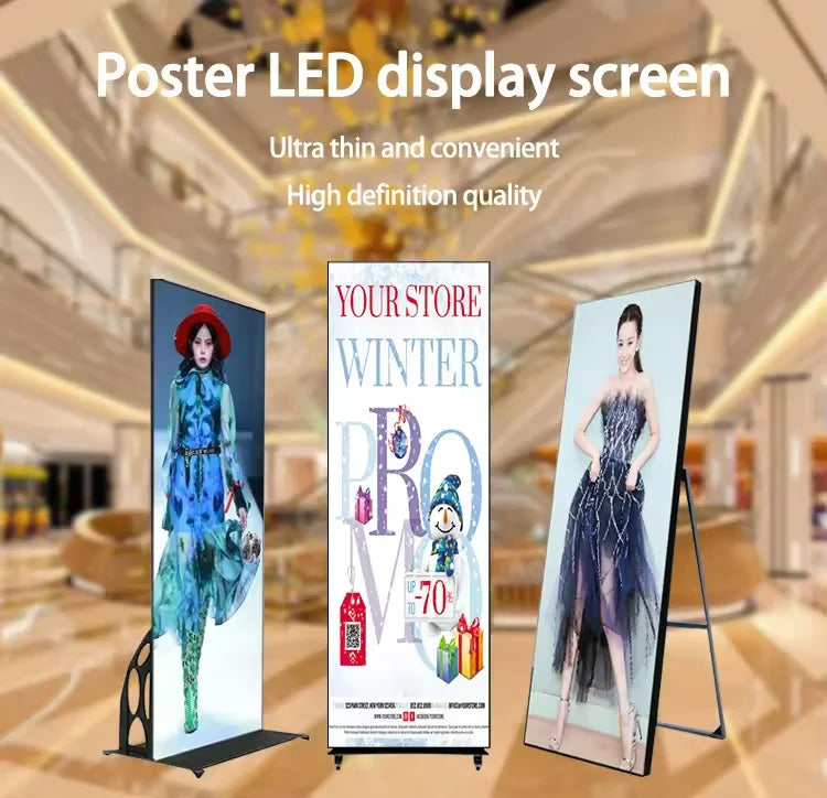 P2 P3 P4 Digital Led Mirror Advertising Panel Floor Standing LED Screen Poster