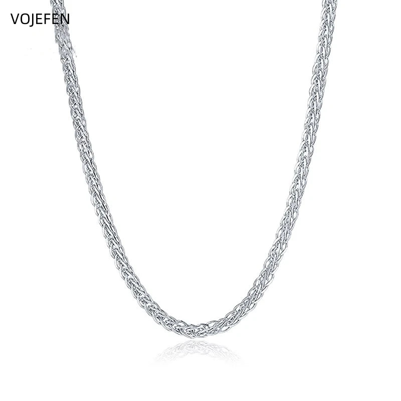 VOJEFEN Pt950 Chopin Necklace Jewelry Platinum Rope Chain Women/Men Neck Chains Luxury Long Choker Accessories Certified