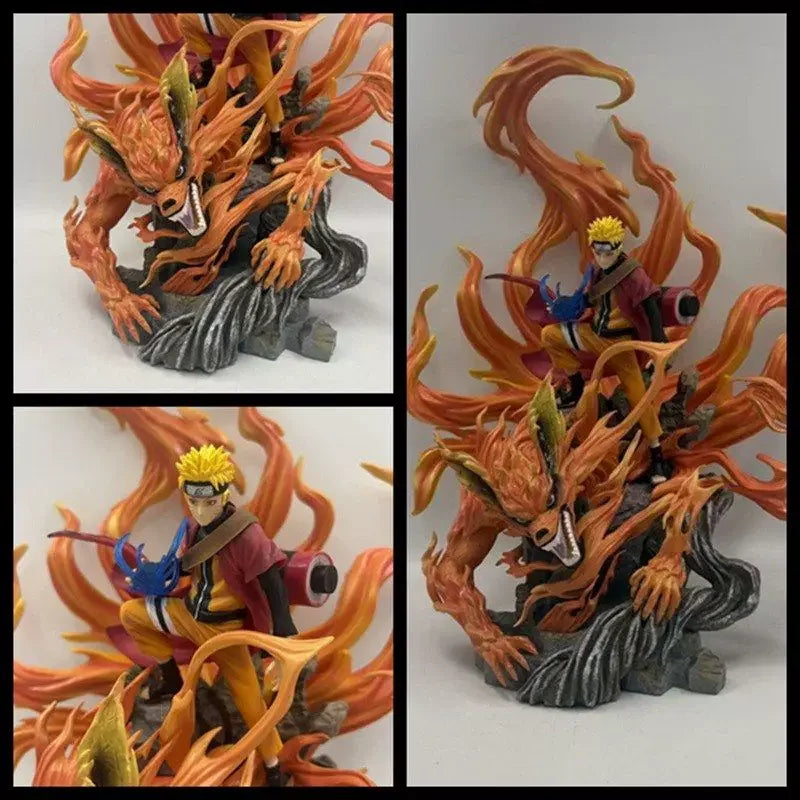 41cm Anime Figure Naruto GK Sennin Mode Naruto Kurama Action Figure Ten Years Hundred Ninja Statue Collect Model Toy Decor Gift
