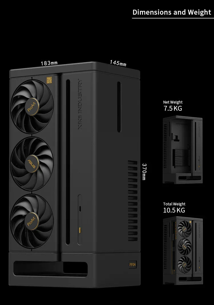 CNC ALLUMINIUM XIKII INDUSTRY ProArt FF04 ITX Gaming Case PC Vertical Under 10 Liters COMPUTER CASES ONLY