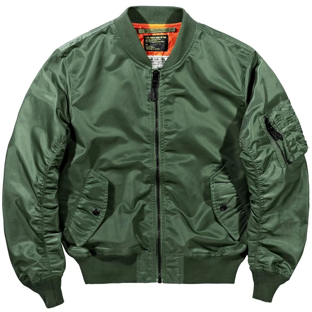 High-Quality Bomber Jacket for Men Casual Classic Fit Leather Jacket for Spring Autumn Winter