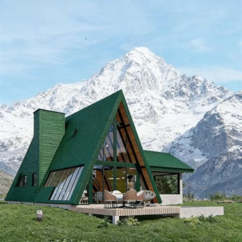Prefab Tree House Triangle Cabin A Frame Wooden Log House for Scenic Vacation Eco Tourism