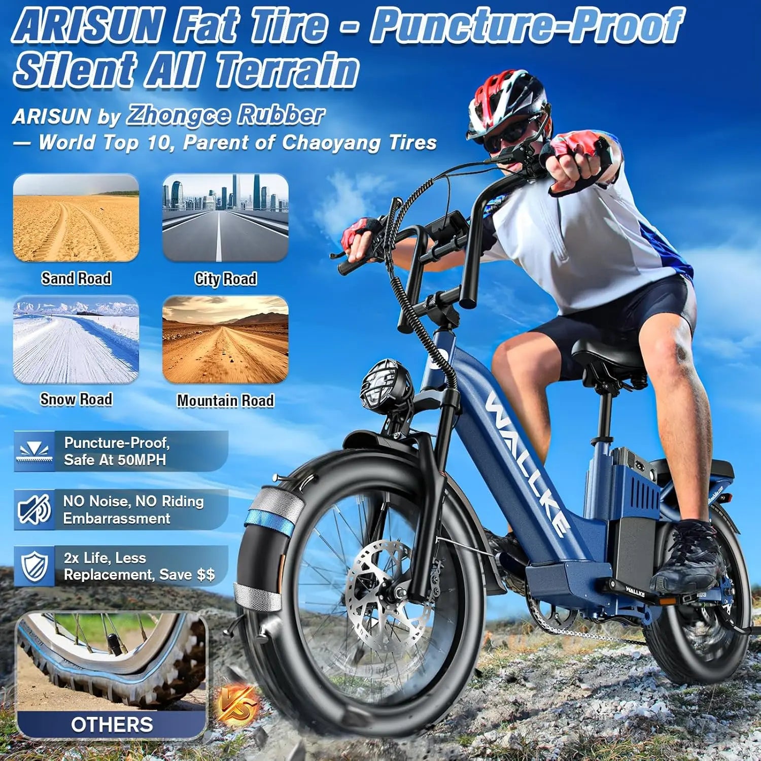 H7 Ultra 4000W Long Range Electric Bike for Adults, Solar Charge Supported Fat Tire E-Bike with Portable Power Output, Al
