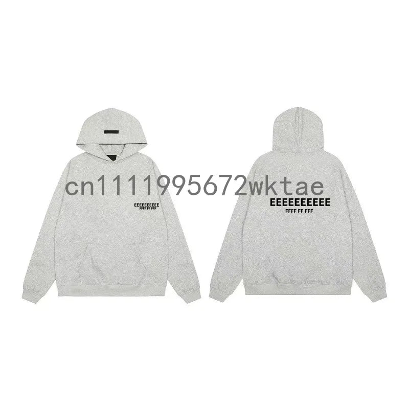 FW25 Double Line Jogging Set Men's Hoodies Luxury Design Front and Rear Silicone Letter Hoodies High Street Couple Pullover Set