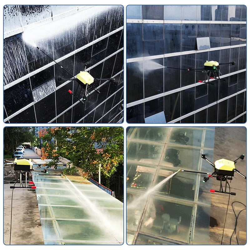 New Professional Industrial High Pressure Cleaning Drone for Home & Commercial Use on Glass Solar Panels Roofs
