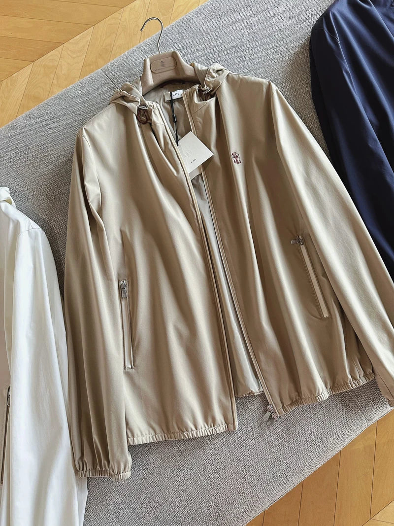 ALIN BC Top Line Microfiber Lightweight Tech Fabric Casual Men's Hooded Spring Autumn Jacket Outerwear Standard Fit Long Sleeve