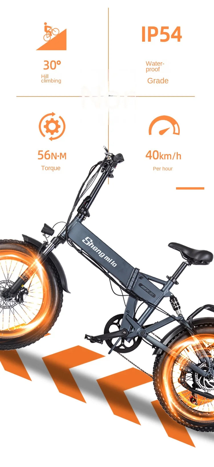 Mini MX21 folding electric bicycle 48v brushless motor 2000w maximum speed 53km/h E-Bike 20*4.0 tires city riding Electric Bike