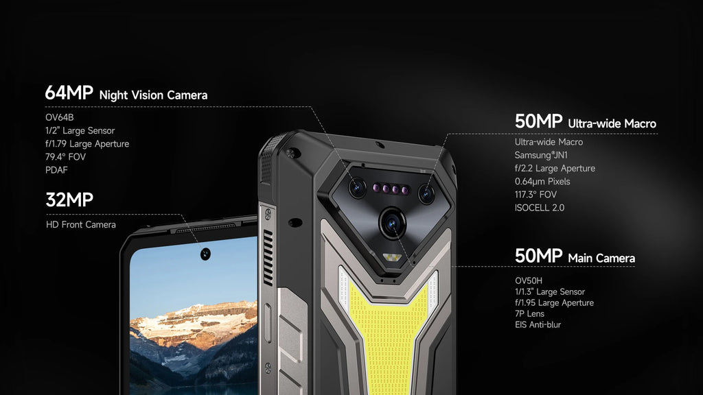 Ulefone Armor 34 Pro Plus 5G AI Rugged Phone  6.95" 25500mAh 32GB+512GB Built-in Projector 120Hz NFC Dimensity 7400X Smartphone