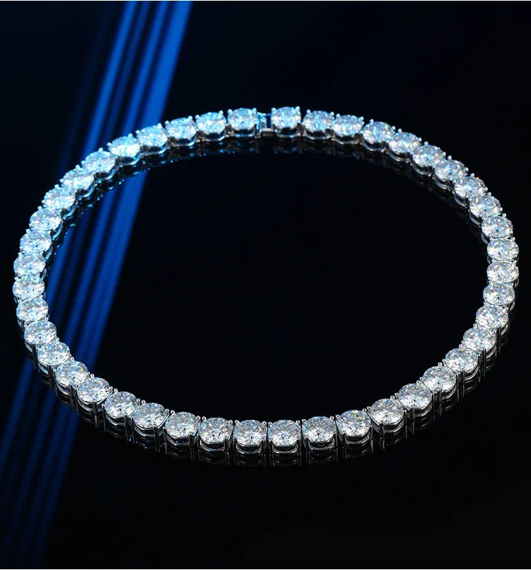 Butterflykiss Luxury Unisex 10mm Total156/236CT  Moissanite Tennis Necklace Full Moissanite Chain S925 Silver For Men Women Gift