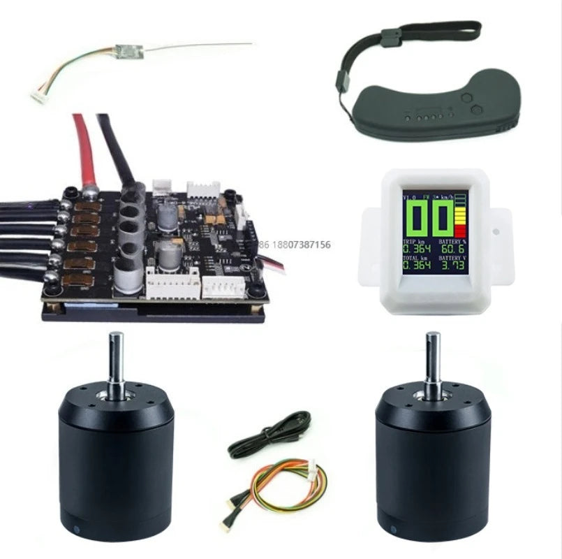 Electric Skateboard Kit Dual ESC Based on  Remote VX1 + Batten Harden 6374 Motor + TFT Screen