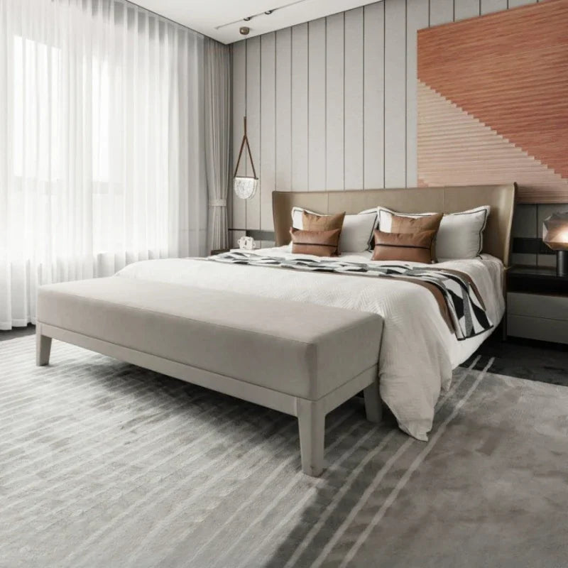 European Double Bed Frame Simple Wood Elegant Luxury Bedroom Bed Frame Queen Under Storage Mobili Per La Casa Home Furniture