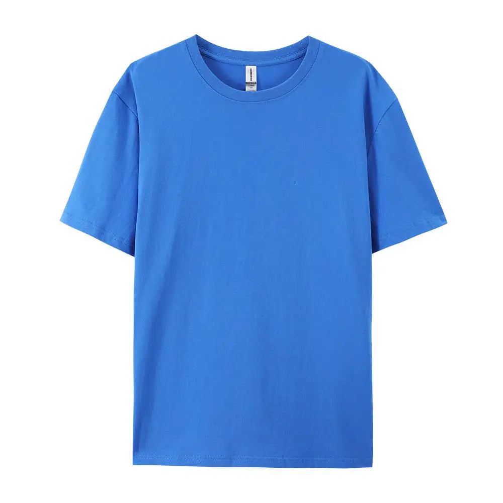 100% Cotton Solid Color T-Shirts Men Woman Short Sleeve Fashion Brand Trend Casual Soft Clothing Tees Breathable Summer Tops