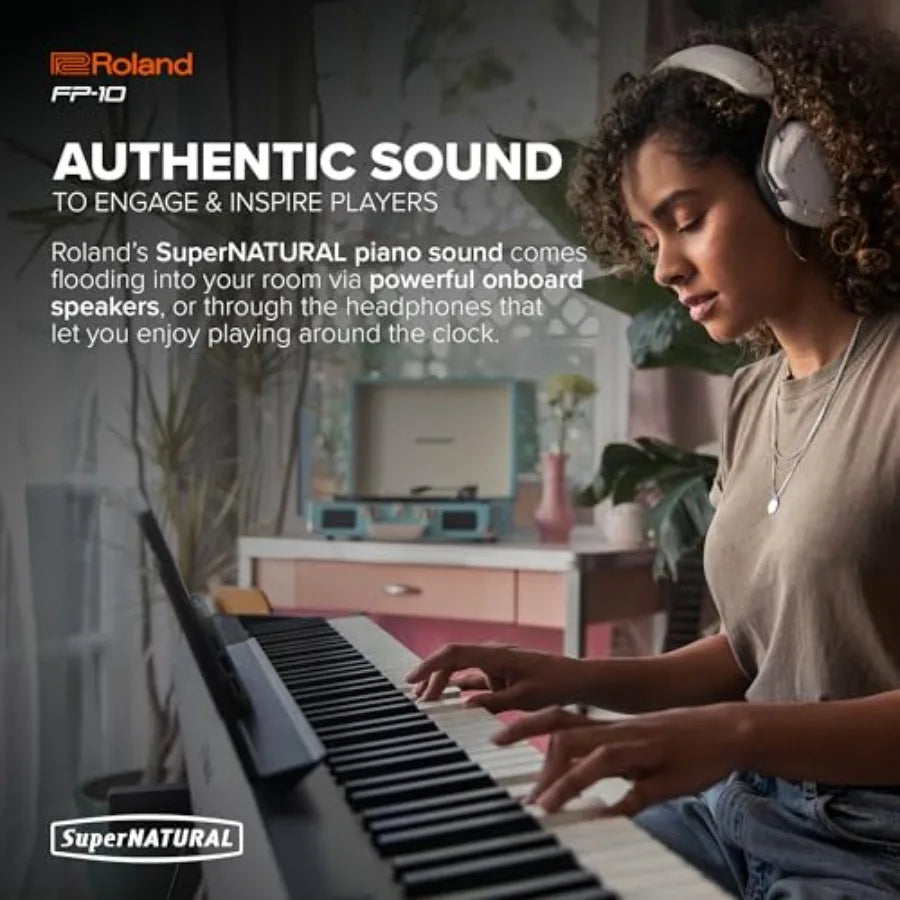 FP-10 Compact 88-Note Digital Piano SuperNATURAL Piano Tones Authentic Acoustic Feel Keyboard Great for Beginners and Experienc