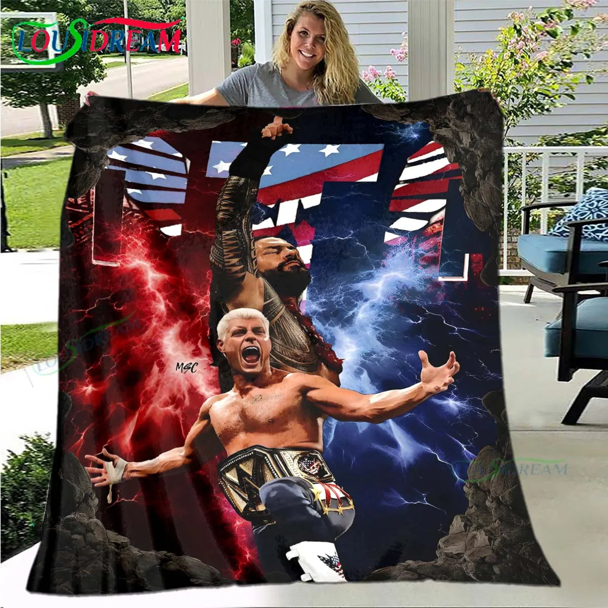 Fashion Wrestling Sport W-Wwe Print Blanket Flannel Thin Blanket Portable Home Travel Office Lunch Break Blanket Bath Towel Gift