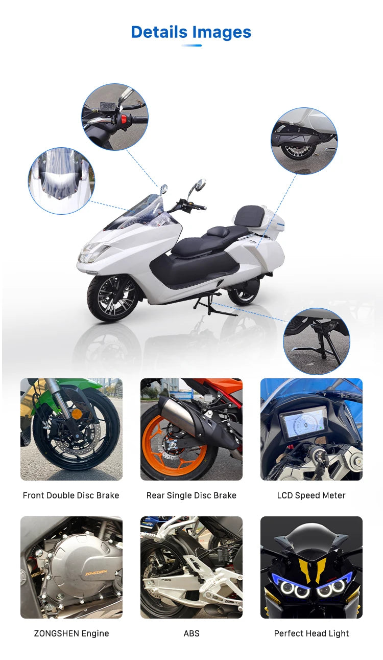 150CC EFI Air Cooled Gas Gasoline Scooters Racing Electric Motorcycle With MP3