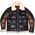 2024 Men's Winter Fashion Duck Down Coat Genuine Leather Sheepskin Cow Jacket for Male Brown Black Patchwork Plus Oversized 4XL