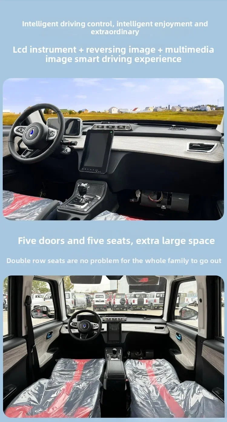 Four-wheeled electric vehicle household old man music adult women low-speed small transport car oil and electricity