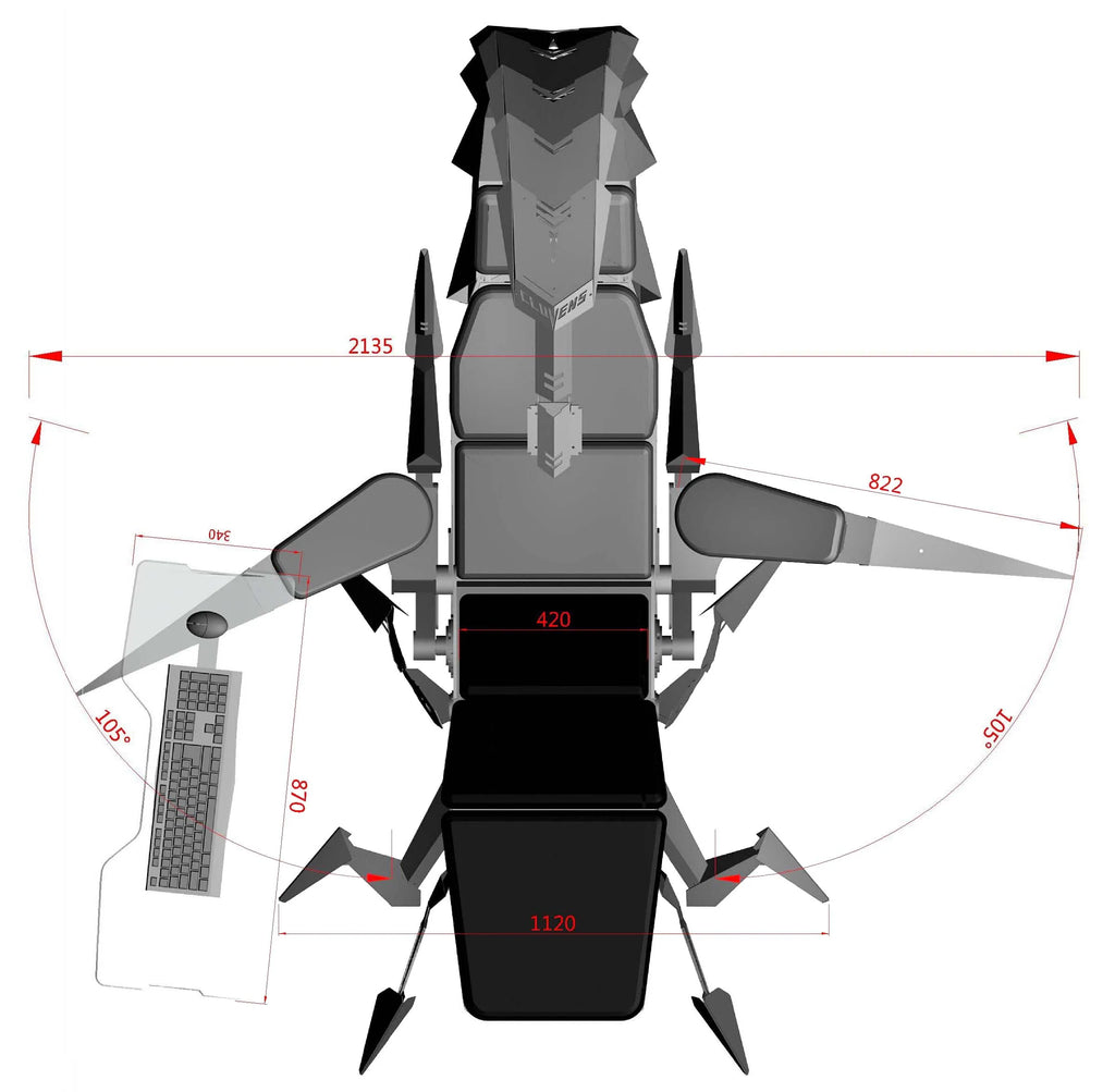 2026 Hot Selling Ergonomic Fully Recliner Office Chair Cockpit For 3 Or 5 Monitors Zero Gravity Workstation Chair Scorpion Chair