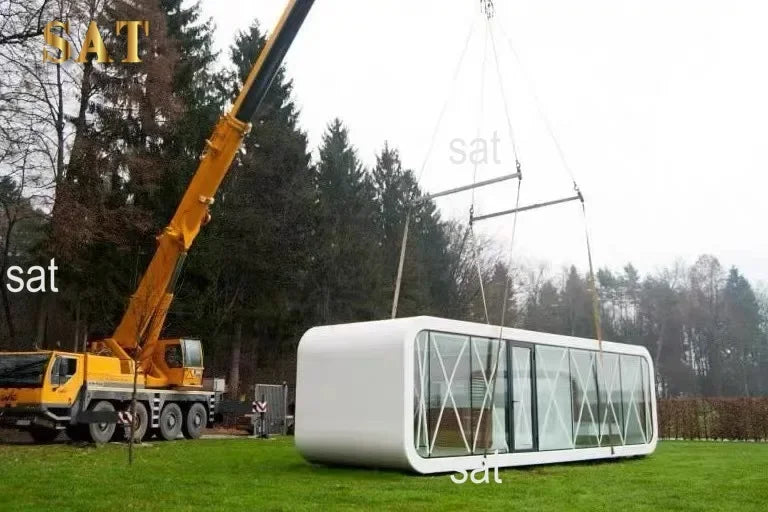 A for Customized Prefabricated Mobile Eco Apple Luxury 2 Bedroom Commercial Space Capsule House With Kitchen