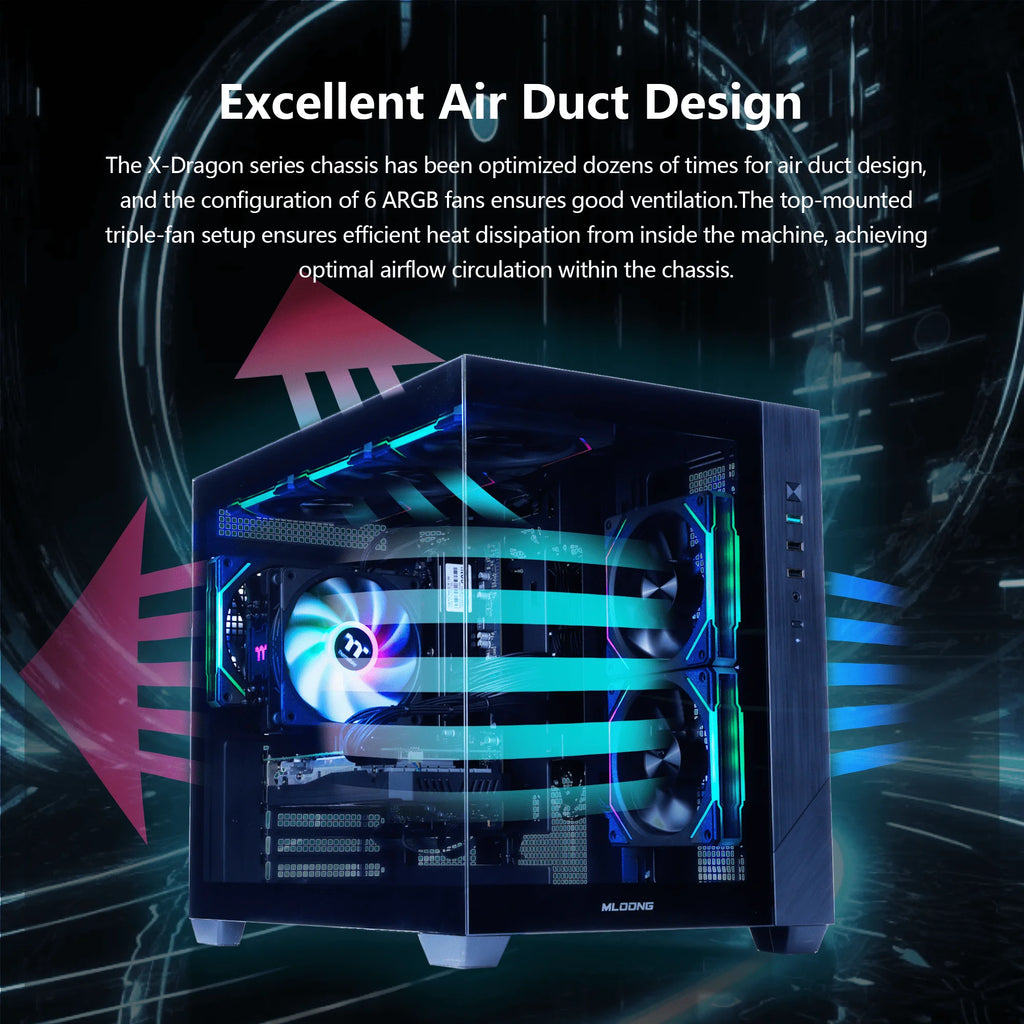 Mloong Gaming PC Desktops AMD Ryzen5 5500, Radeon RX 6500XT 4GB, 1TB SSD, 16GB RAM, 650W, Win11, WiFi, Black