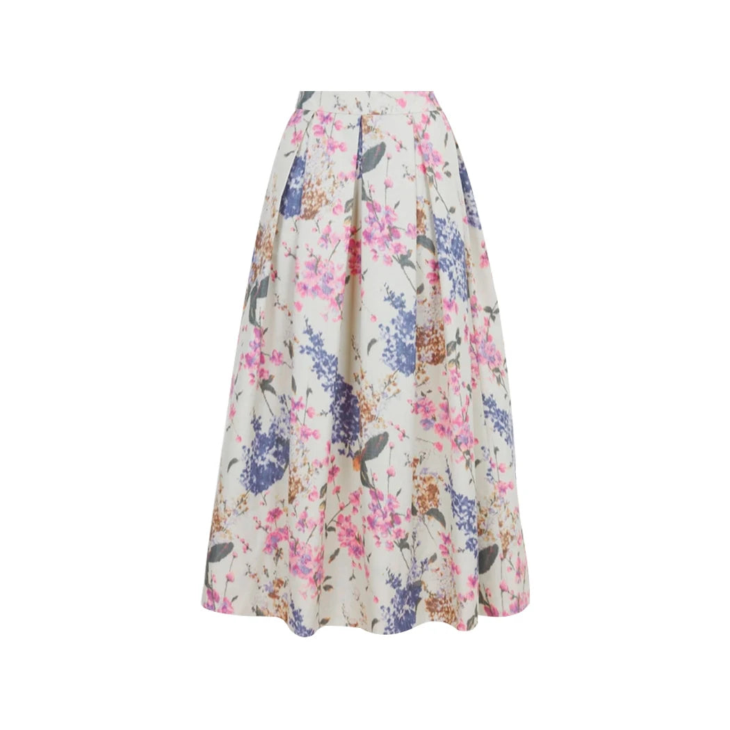 CHCH Women Long Skirts Fashion Women High Waist Zipper A Line Contrast Patchwork Loose Elegant Party Looks Ladies Maxi Skirt