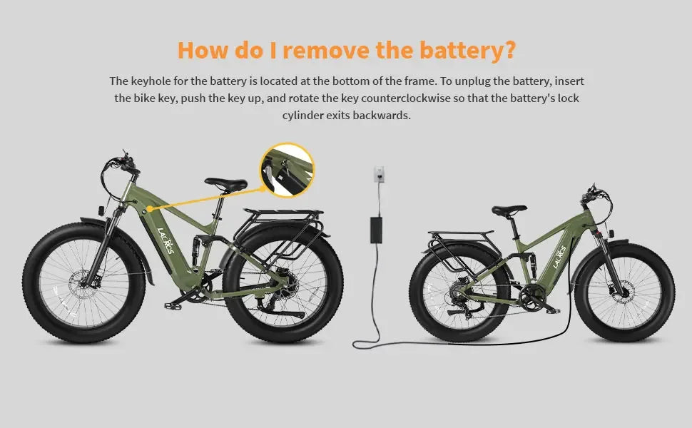 Lacros Thunder adult E-bike，750W city ebike，48V20AH Electric Bicycle，26 Fat Tire E-Mountain bike