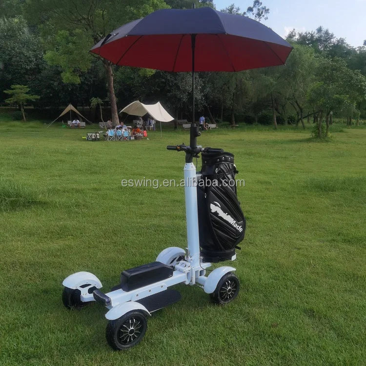 2025 Popular Professional Golf Caddy 2400w Single 4 Wheels Folding Electric Scooter Golf Cart