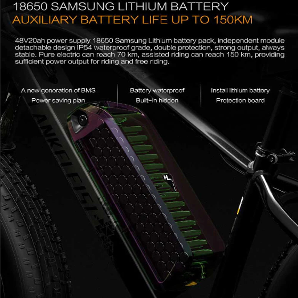 Electric Bike All Terrain Lankeleisi Mg740 26" 1000Wx2 Motor Adult E-Bike 48V 20AH Max Ranmge 150Km Load 150Kg Top Speed 30Mph