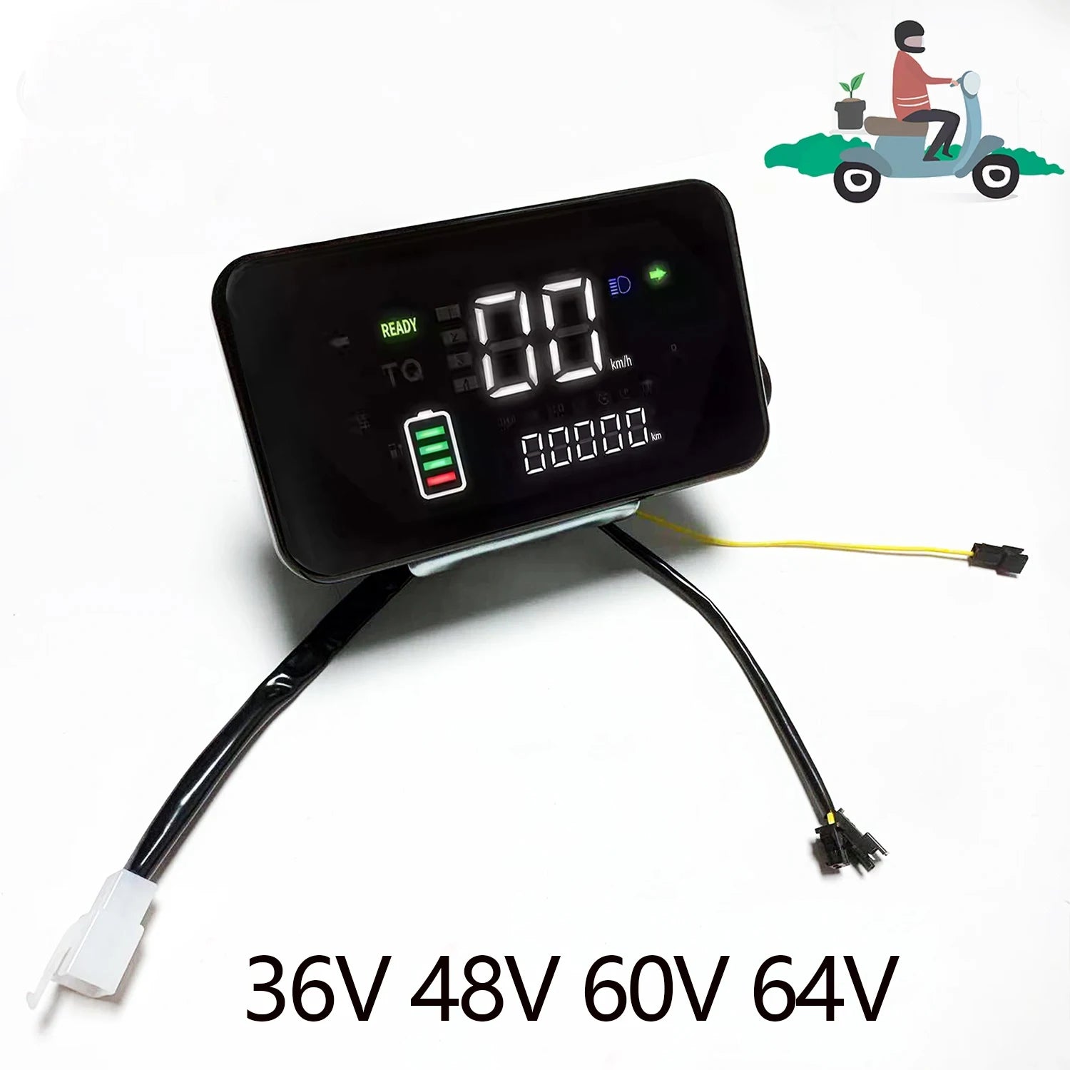 36V 48V 60V 64V 350/500/1000W 25A / 30A / 35A Brushless Motor sine wave Controller with LCD Speed Display + throller for E-bike