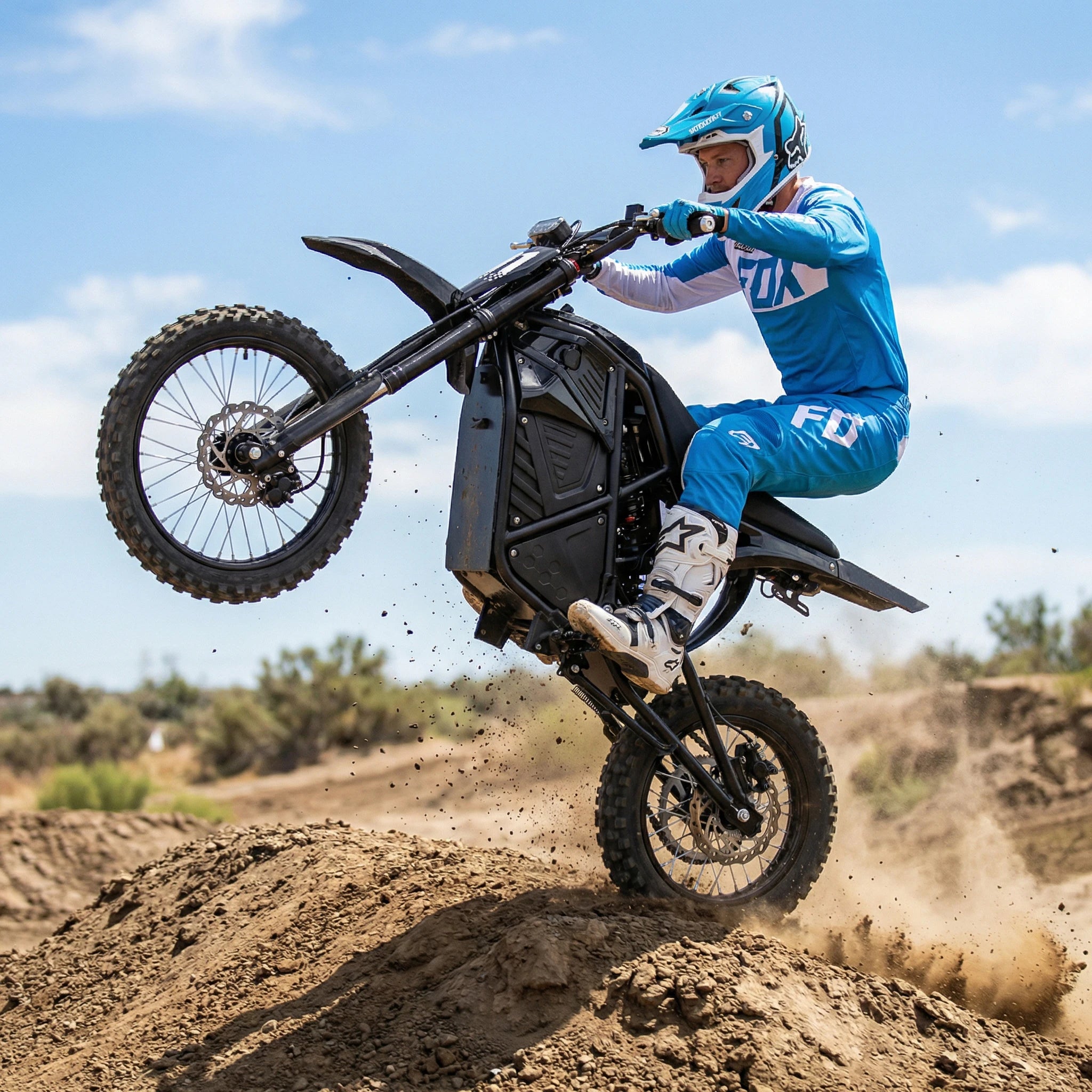 2000W Electric Dirt Bike for Teens & Adults - 37MPH Off-Road EBike, 48V 23AH Removable Battery E Bikes, 14"/12" Fat Tires Bicycl
