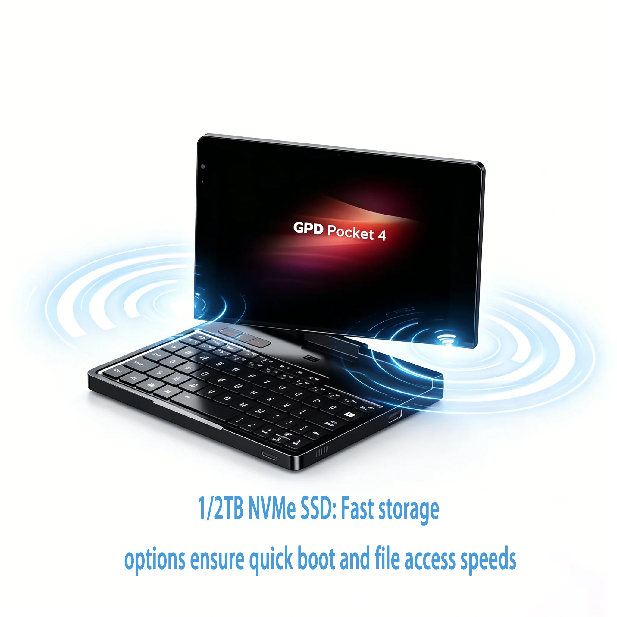 New GPD Pocket 4 2025 Mini Laptop PC 8 Inch AI 9 HX 370 8840U 16/32/64GB RAM 1/2TB NVME SSD 2K 144HZ Full-featured Handheld WIFI